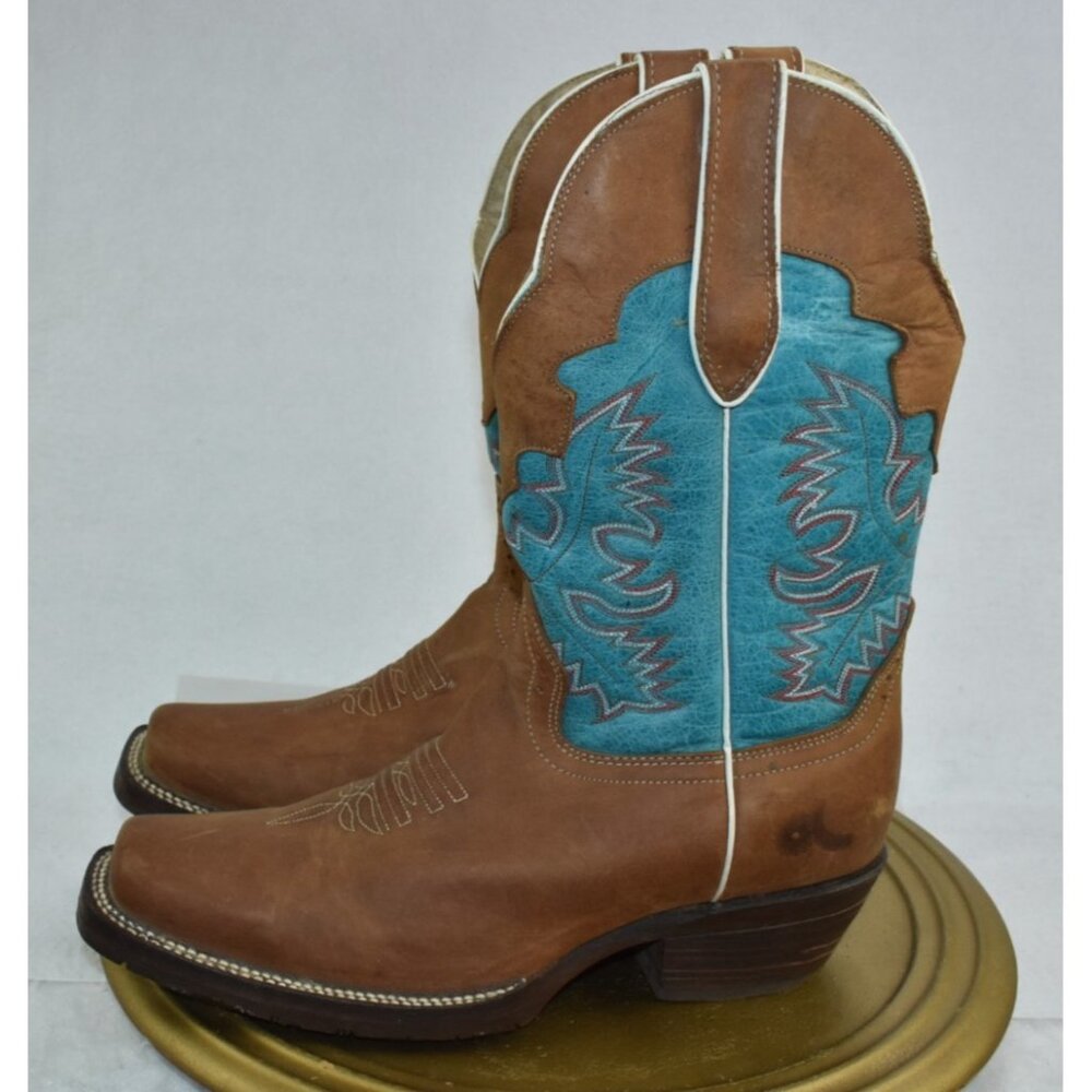 🌹Big Bull Boots Mens Size 8.5 Brown Leather Western Cowboy SquareToe Mexico 26.5 - Picture 7 of 14